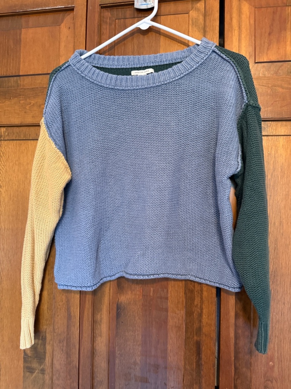 American Eagle Blue, Green, and Yellow Sweater